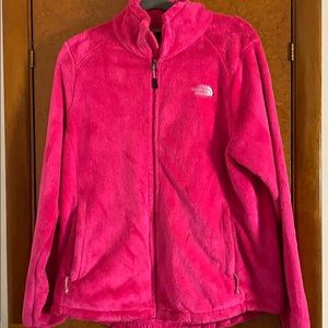 Neon pink north face jacket